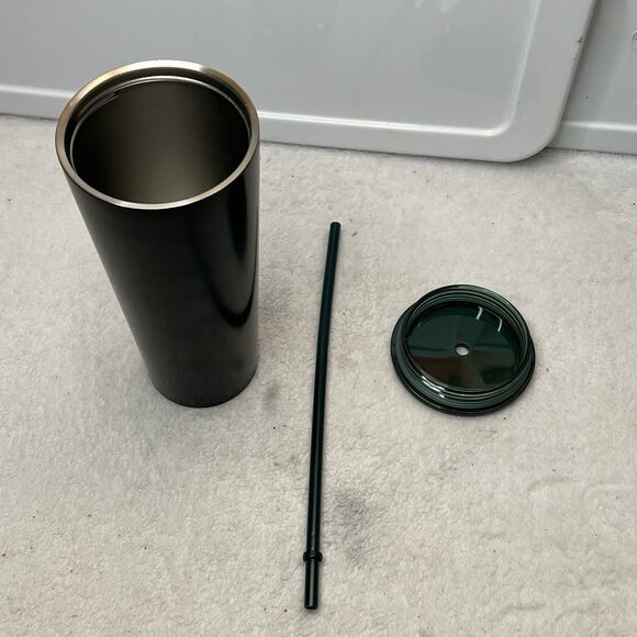 Starbucks Tumbler Stainless Steel 24oz Matte Green Cup Straw Cold Drink Modern - Picture 6 of 7
